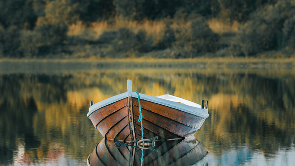 Boat Nature Reflection 5k Wallpaper
