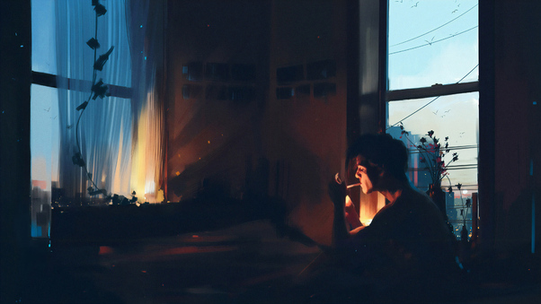 Boy Alone In Room Smoking 4k Wallpaper
