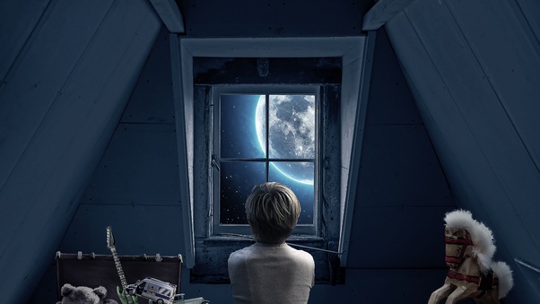 Boy Childhood Memories Dream World Out Of The Window 5k Wallpaper