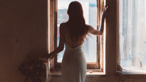 Bride Standing At The Window 5k Wallpaper