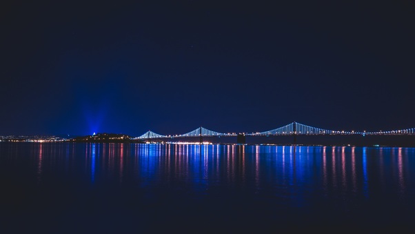 Bridge Night Reflection Wallpaper