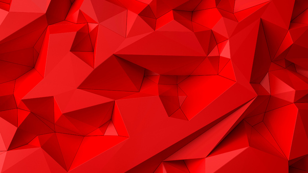 Bright Red Shapes Abstract 5k Wallpaper