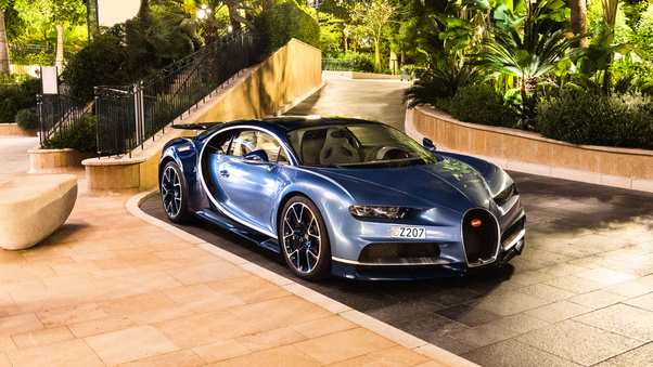 Bugatti Chiron In Parking Lot 4k Wallpaper