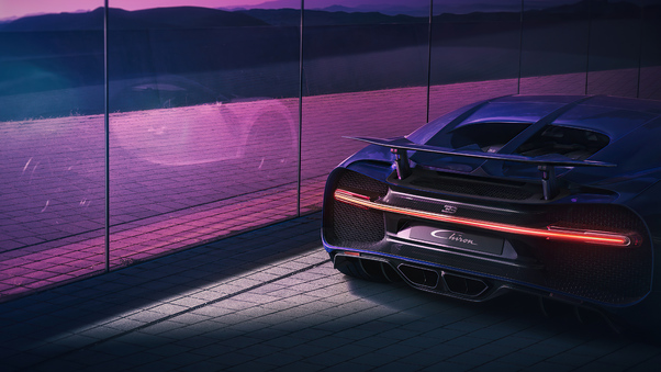 Bugatti Chiron Rear 2022 4k Wallpaper