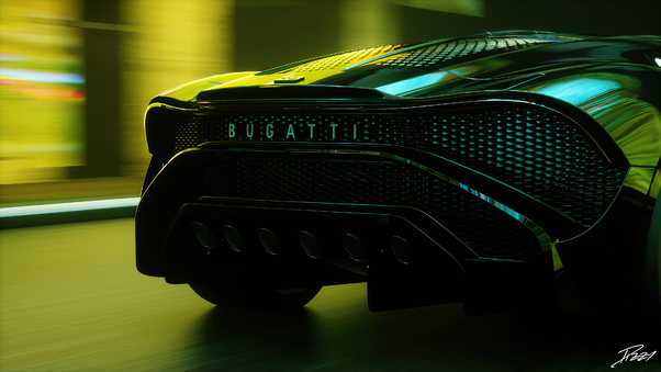 Bugatti Voiture Noire Rear 4k Wallpaper