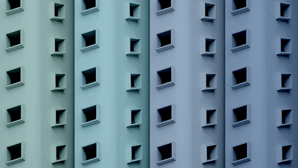 Buildings Colorful Minimal Blue 5k Wallpaper