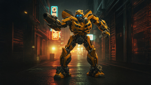 Bumblebee Guardian On Wheels (2560x1024) Resolution Wallpaper