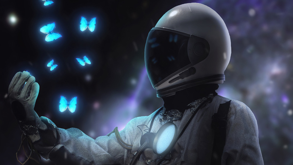 Butterfly And Astronaut Wallpaper