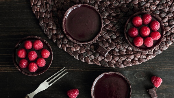 Cake Chocolate Raspberry Dessert Fork Wallpaper