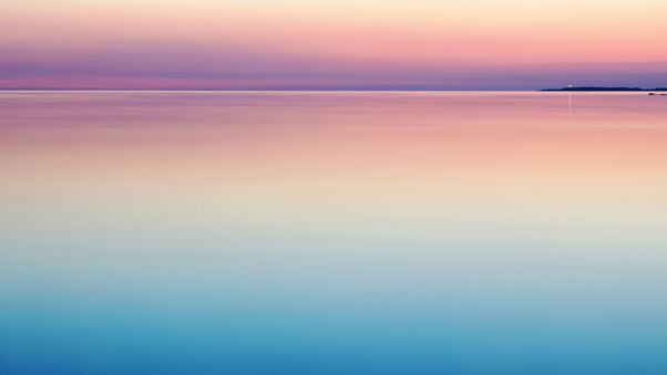 Calm Peaceful Colorful Sea Water Sunset Wallpaper