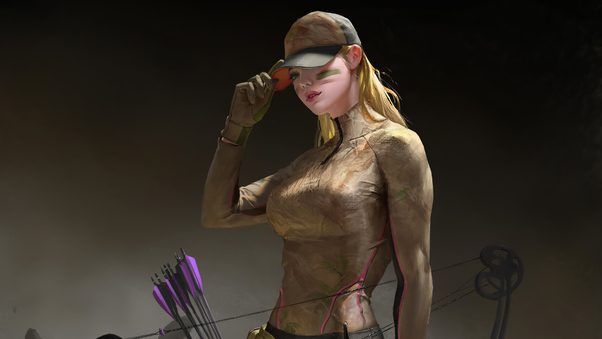 Cap Girl With Archery Wallpaper