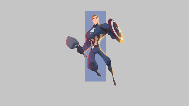 Captain America 4k Minimal Art Wallpaper