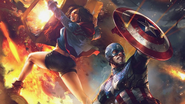 Captain America And America Chavez Evo 2 Wallpaper