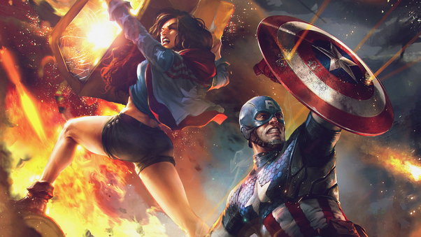 Captain America And Miss America Wallpaper