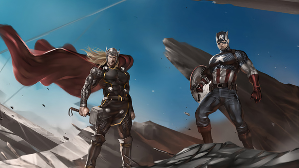 Captain America And Thor 4k Wallpaper