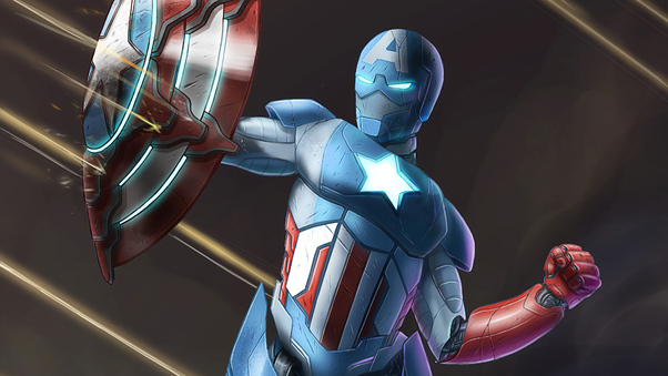 Captain America As Iron Man Suit Wallpaper