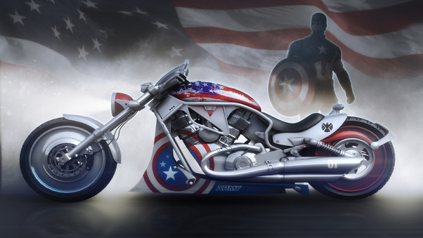 Captain America Bike Wallpaper