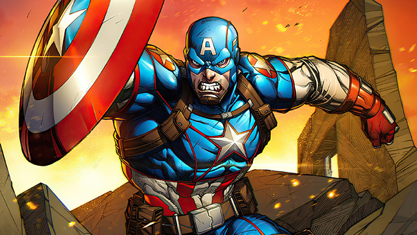Captain America Cartoon Art Wallpaper