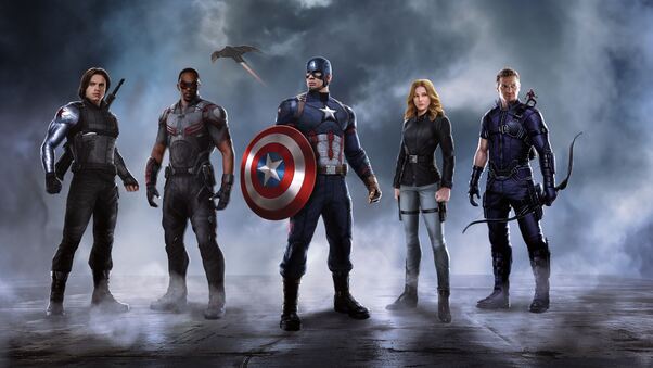 Captain America Crew In Captain America Civil War Wallpaper