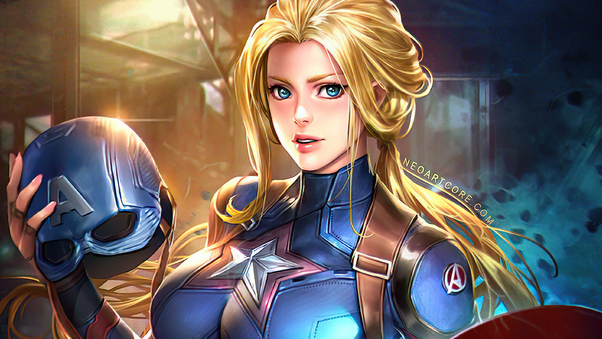 Captain America Girl 4k 2021 Wallpaper
