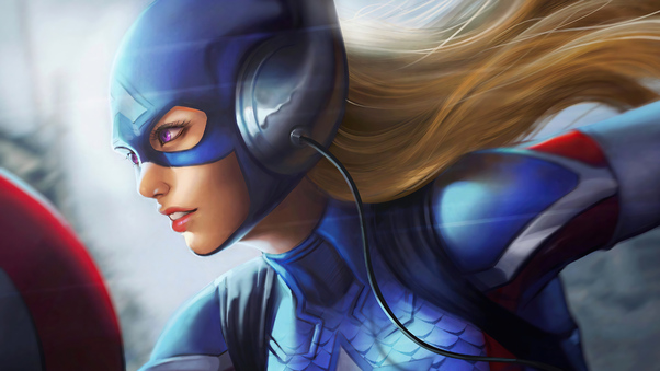 Captain America Girl 4k Wallpaper