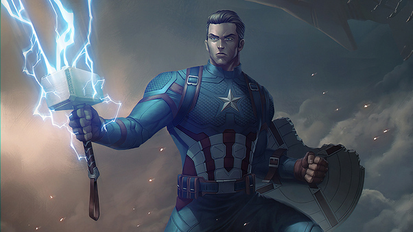 Captain America Hammer And Shield Wallpaper