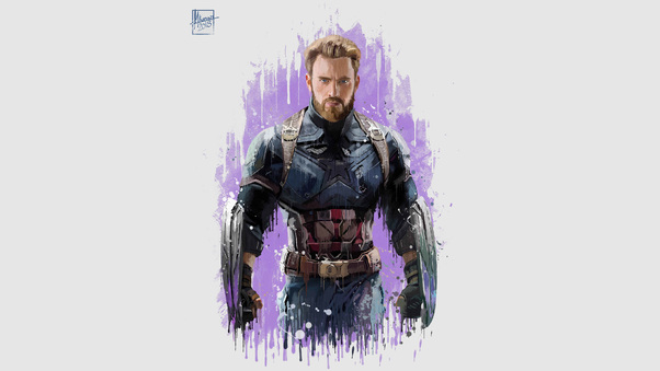 Captain America In Avengers Infinity War 2018 Artwork Wallpaper