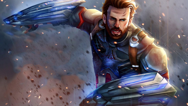 Captain America In Avengers Infinity War Artwork Wallpaper