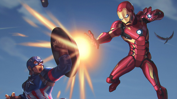 Captain America Iron Man 4k Wallpaper
