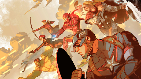 Captain America Iron Man Thor Black Widow Hulk Avengers Wallpaper