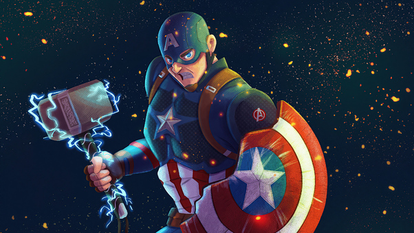 Captain America Mjolnir Artwork 4k 2020 Wallpaper