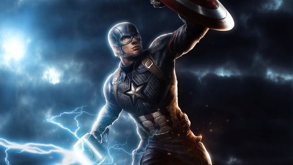 Captain America Mjolnir Avengers Endgame 4k Art Wallpaper