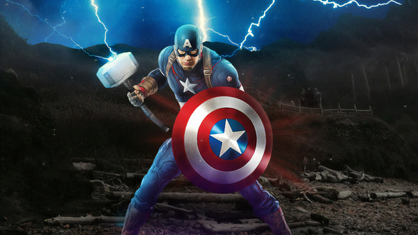 Captain America Mjolnir Avengers Endgame 4k Artwork Wallpaper