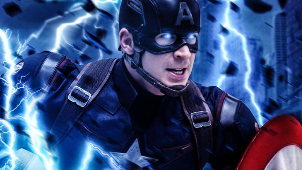 Captain America Mjolnir Avengers Endgame Art Wallpaper