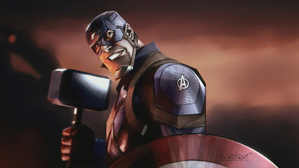 Captain America Mjolnir Hd 4k Wallpaper