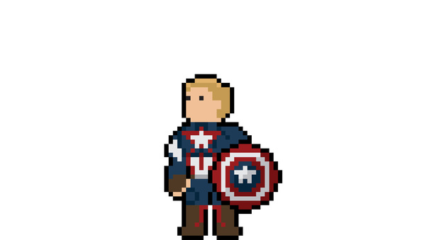 Captain America Pixel Art Wallpaper