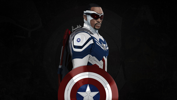 Captain America Sam Wilson Minimal 5k Wallpaper