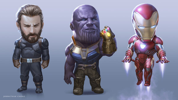 Captain America Thanos Iron Man Avengers Infinity War Artwork Wallpaper