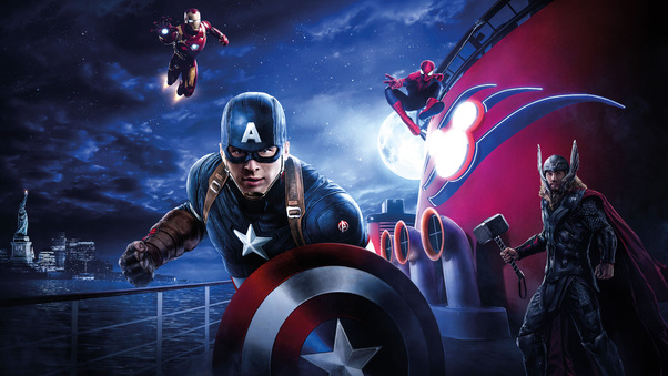 Captain America Thor Iron Man Spiderman Disneyland Paris Marvel Disney Cruise Wallpaper