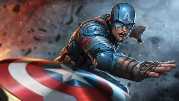 Captain America Throwing Shield Wallpaper