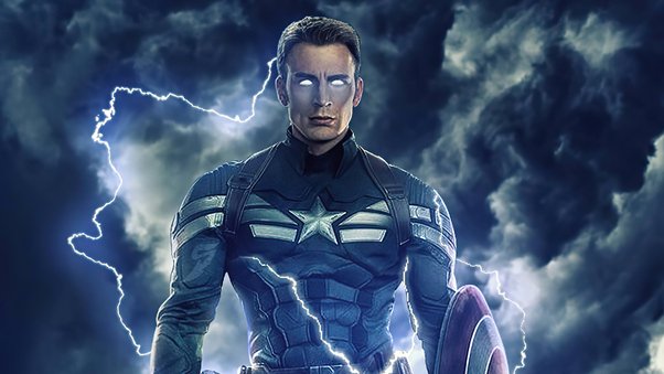 Captain America Thunder Lighting Wallpaper