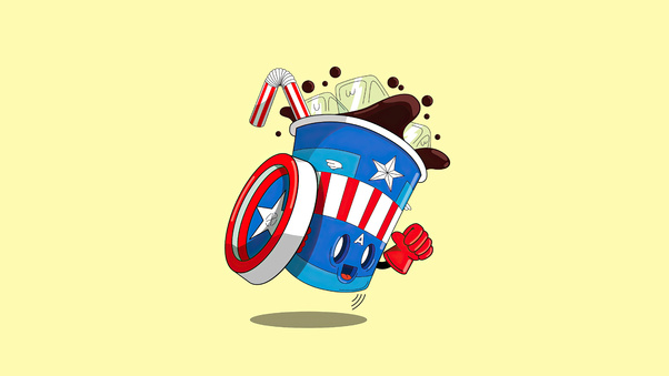 Captain America Transformed Into A Cold Drink Can Wallpaper