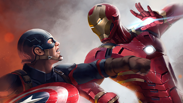 Captain America Vs Iron Man Civil War Art 4k Wallpaper