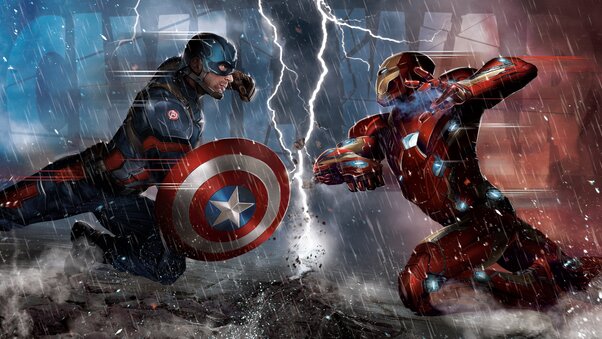 Captain America Vs Iron Man Comic 5k Wallpaper