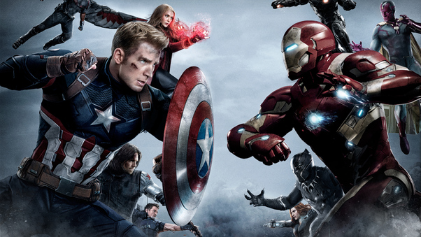 Captain America Vs Iron Man Team Wallpaper