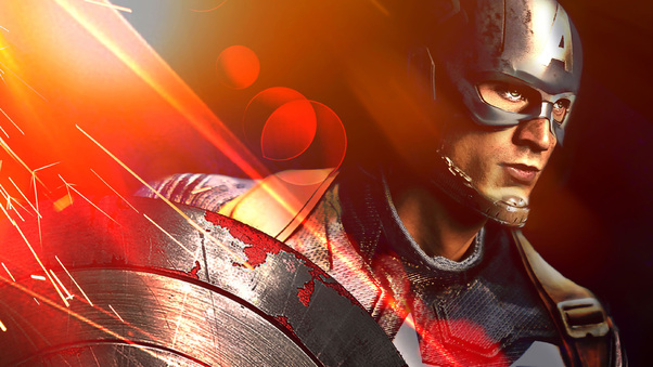 Captain America With His Shield Artwork Wallpaper
