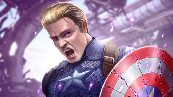 Captain America With Power Stone Wallpaper