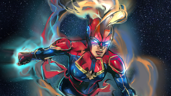 Captain Marvel 2020 Sketch Artwork Wallpaper