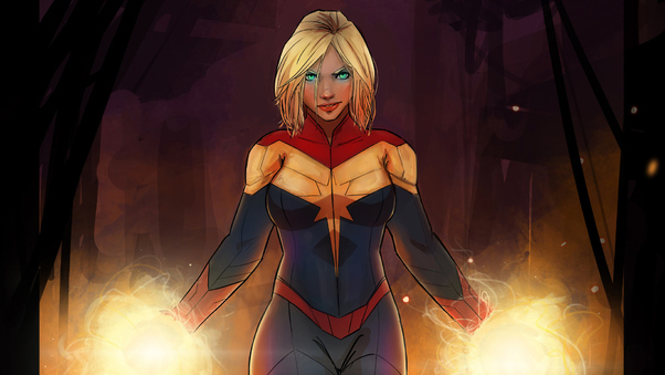 Captain Marvel Arts Wallpaper