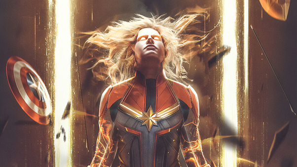 Captain Marvel Bosslogic Art Wallpaper